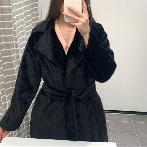 NWT Apparis Marine Faux Fur Reversible Wrap Jacket Black - Picture 6 of 10